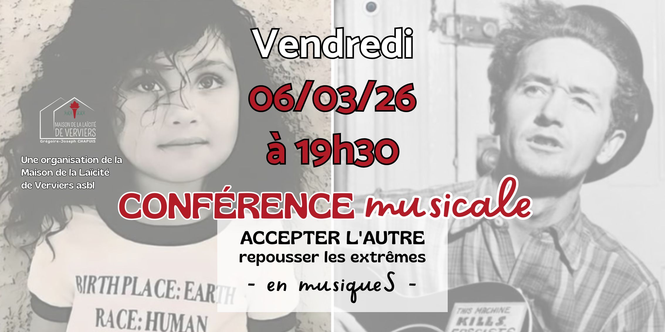 06/03/2026 | Conférence musicale | « ACCEPTER L’AUTRE, repousser les extrêmes – en musiqueS -« 